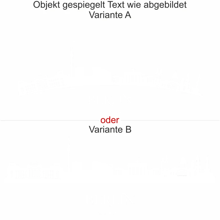 Klebefolie Möbel Berlin - Ansicht Ausrichtung mit Farbauswahl und Variante Klebefolie Möbel Berlin - Ansicht Ausrichtung mit Farbauswahl und Variante