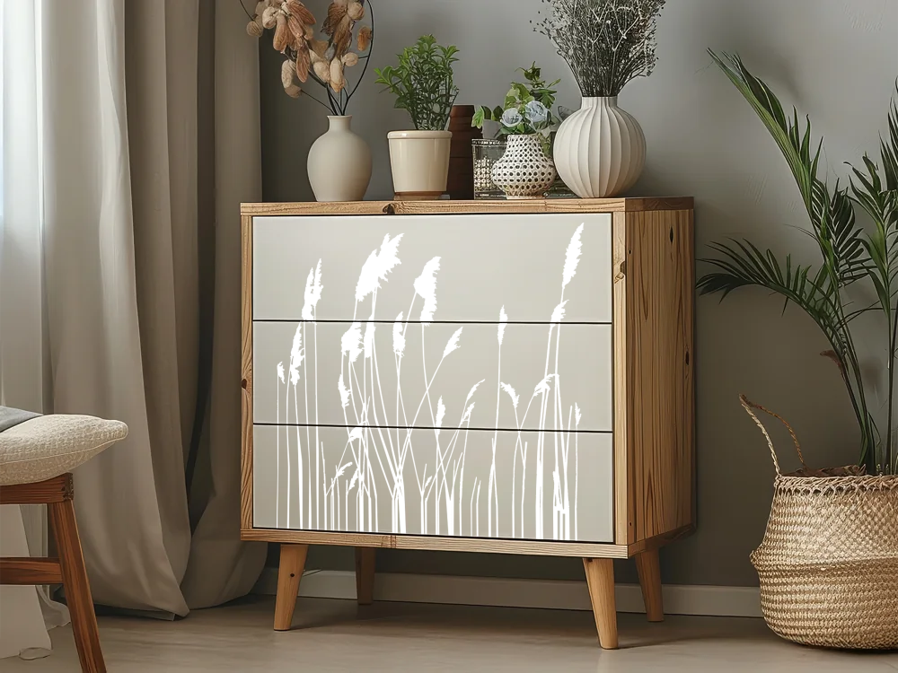 Wildgräser Aufkleber Möbelstücke - Ansicht Ausrichtung und Farbauswahl
