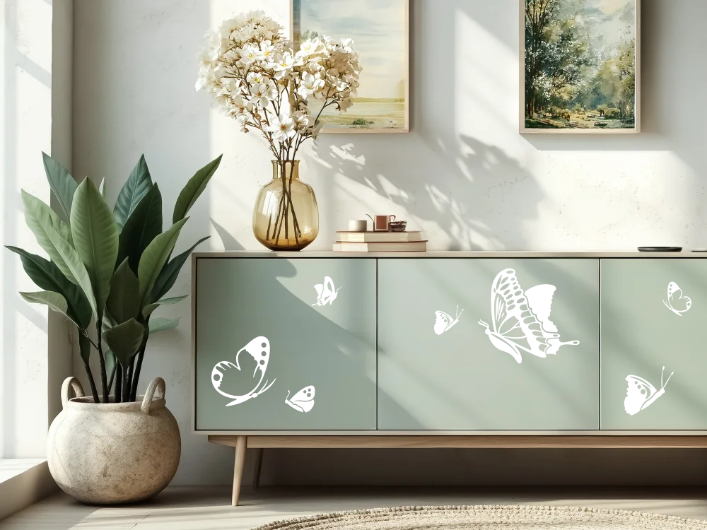Ansicht Wunschfarbe Sticker für Möbel Schmetterlinge
