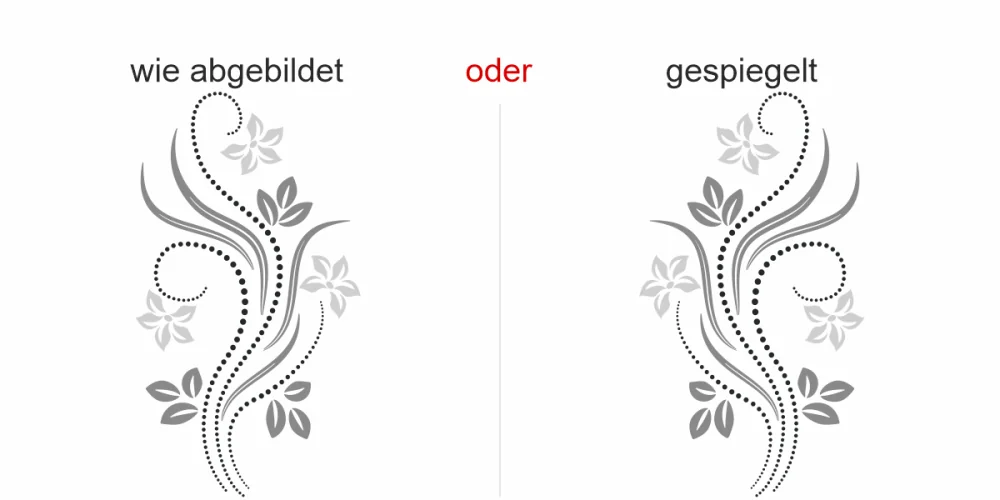 Bunter Möbelsticker Blütenkunst - Ansicht Ausrichtung Bunter Möbelsticker Blütenkunst - Ansicht Ausrichtung