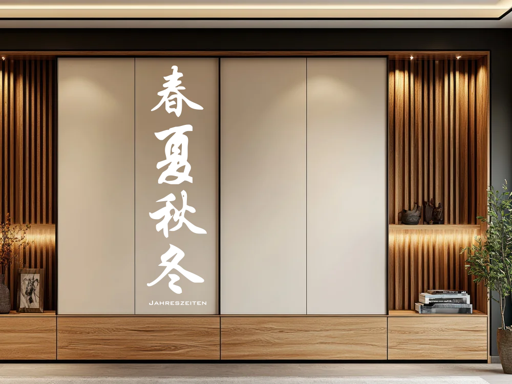 Möbeltattoo mit chinesischem Zeichen für die Jahrezeiten - Ansicht Farbauswahl