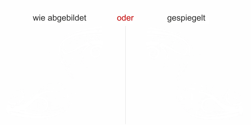 Möbeltattoo mit Wellen Ornament - Ansicht Ausrichtung und Farbauswahl