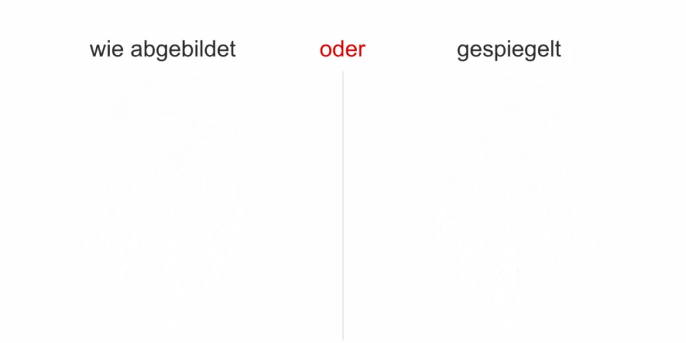 Möbeltattoo mit Traumfänger Motiv - Ansicht Ausrichtung und Farbauswahl Möbeltattoo mit Traumfänger Motiv - Ansicht Ausrichtung und Farbauswahl