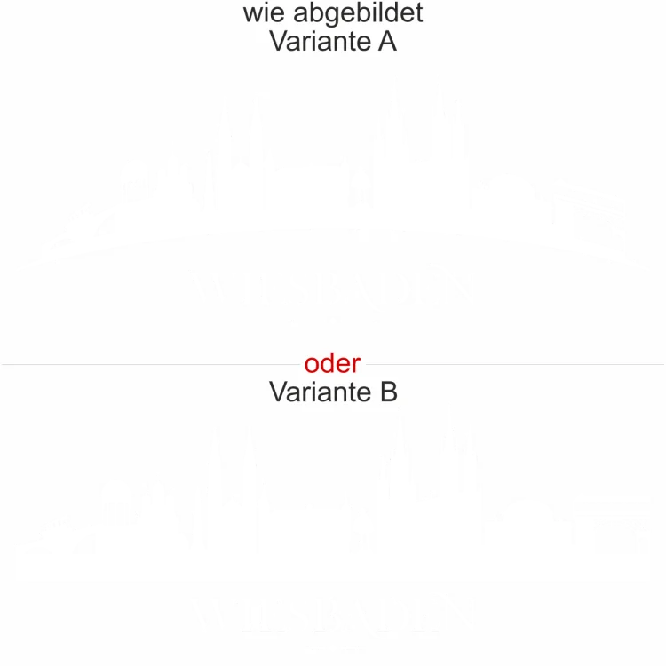 Silhouette von Wiesbaden als Aufkleber für Möbel - Ansicht Ausrichtung mit Farbauswahl und Variante Silhouette von Wiesbaden als Aufkleber für Möbel - Ansicht Ausrichtung mit Farbauswahl und Variante
