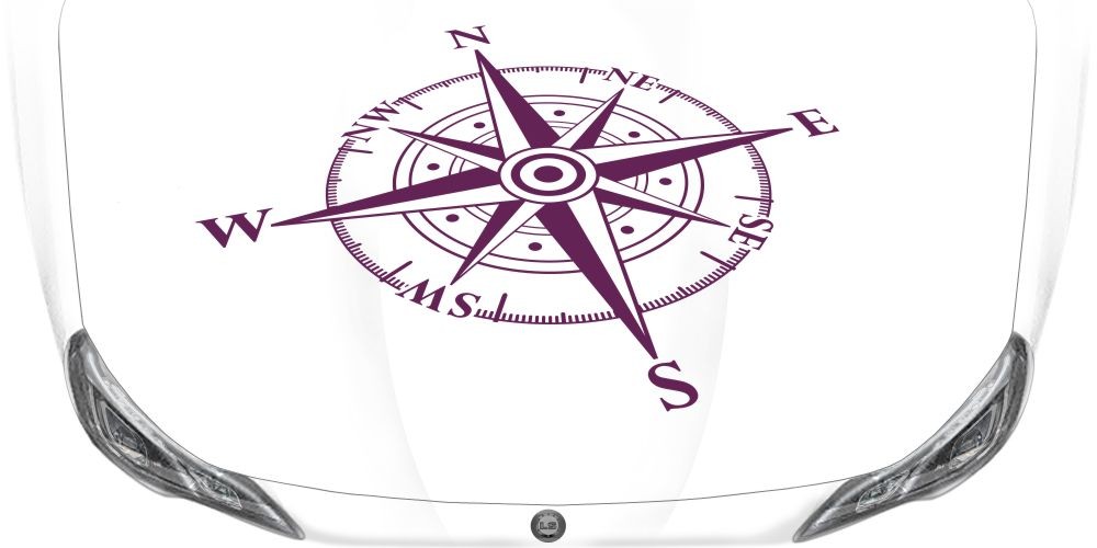 Selbstklebende Folie fürs AUto mit Kompass