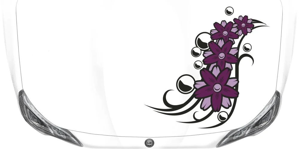 Ein bunter Autoaufkleber als Blütenzauber mit Perlen