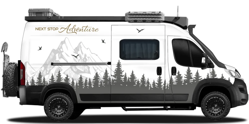 Reisemobilaufkleber Next Stop Adventure