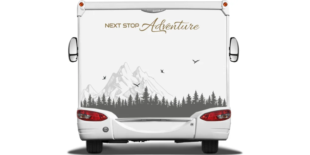 Reisemobilaufkleber Next Stop Adventure
