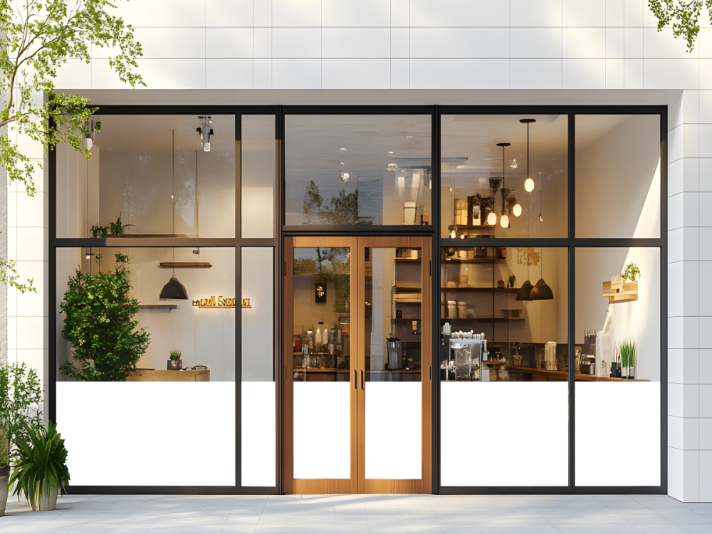 Schaufenster Farbige Dekorfolie Zuschnitt - Ansicht Farbauswahl - Vorschlag 2