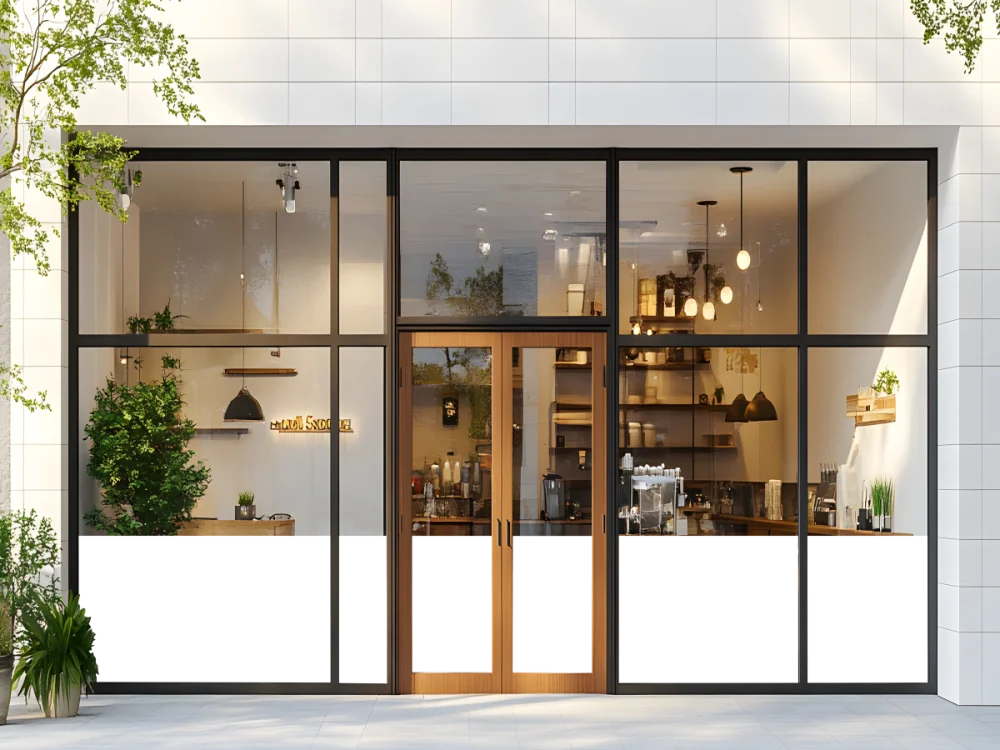 Schaufenster Farbige Dekorfolie Zuschnitt - Ansicht Farbauswahl - Vorschlag 2