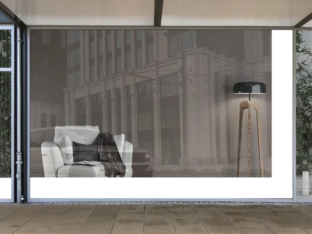 Schaufenster Farbige Dekorfolie Zuschnitt - Ansicht Farbauswahl - Vorschlag 3