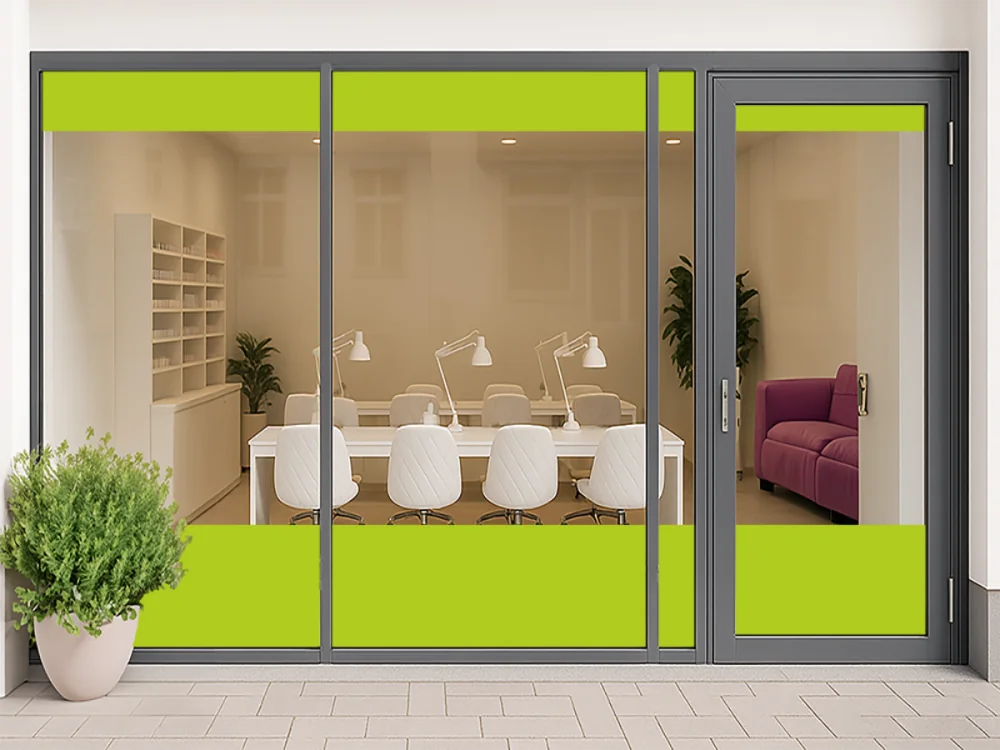 Schaufenster Farbige Dekorfolie Zuschnitt