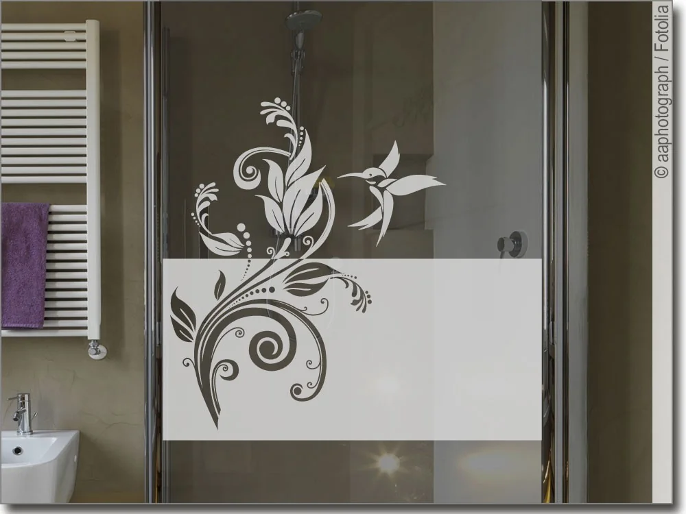 Sichtschutz für Fenster Ornament Kolibri