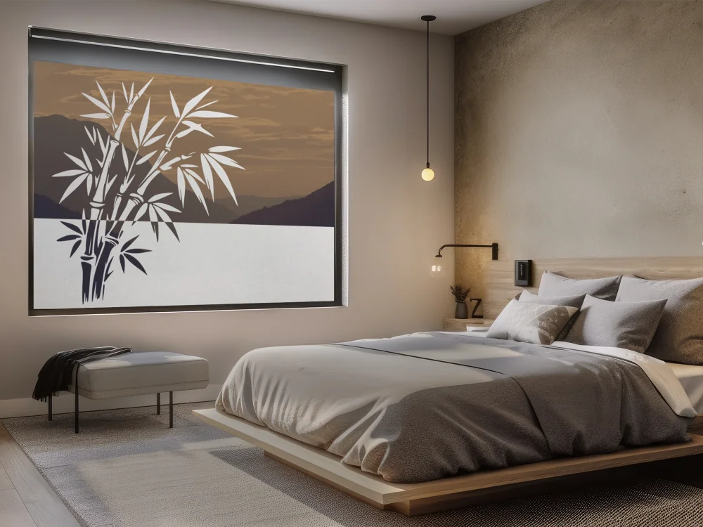 Sichtschutz Milchglasfolie Bambus im Wind