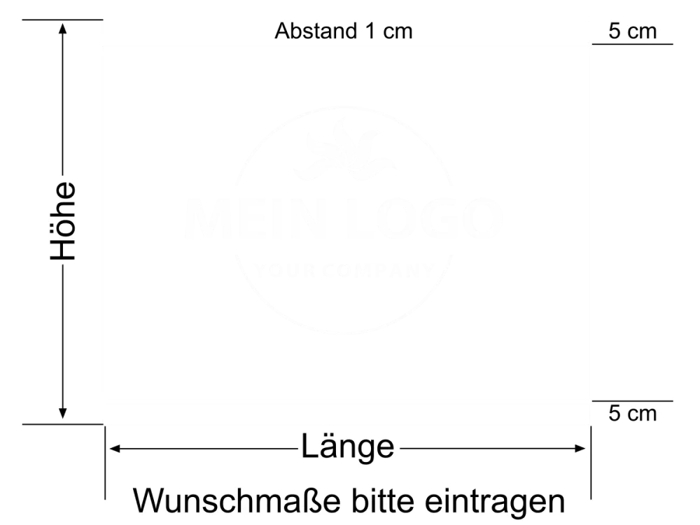Sichtschutz Milchglasfolie mit zwei Streifen und Logo - Ansicht Beispielbild mit Farbauswahl
