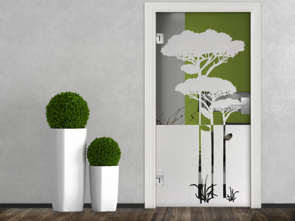 Sichtschutz Milchglasfolie Savannenbaum