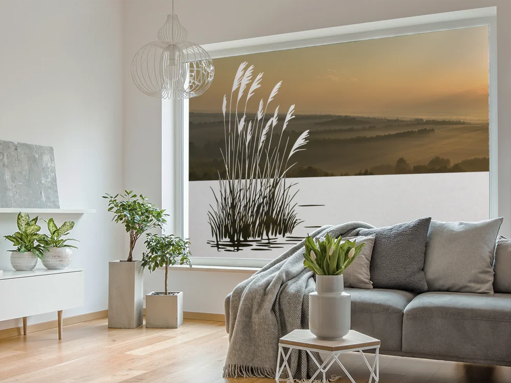 Sichtschutz Milchglasfolie Ufergräser