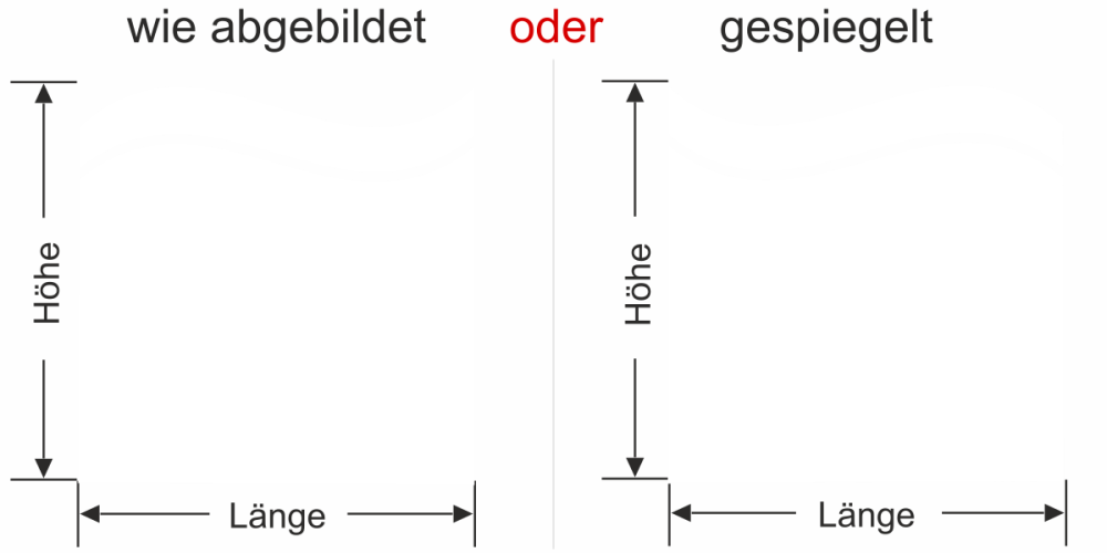sichtschutz für Fenster mit Wellenmotiv - Ansicht Ausrichtung mit Farbauswahl