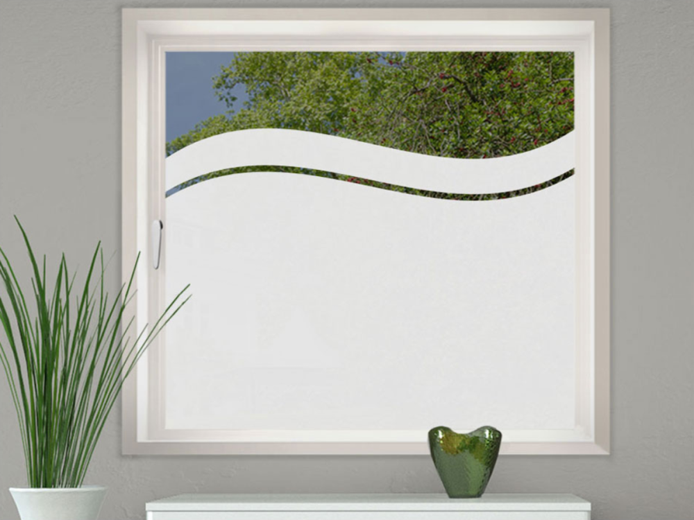 sichtschutz für Fenster mit Wellenmotiv