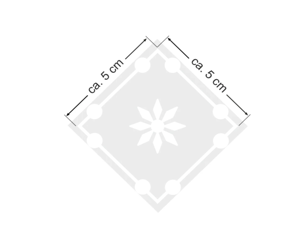 Sternchenglas Dekor auf Milchglasfolie gedruckt