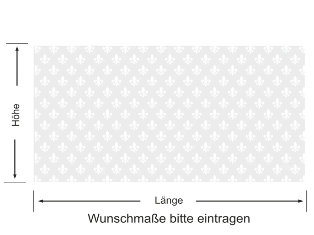 Sichtschutzdekor Musselinglas mit französischer Lilie