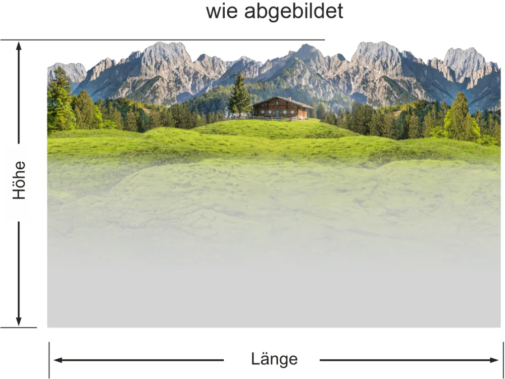 Sichtschutzfolie Berghof in den Dolomiten - Ansicht wie abgebildet