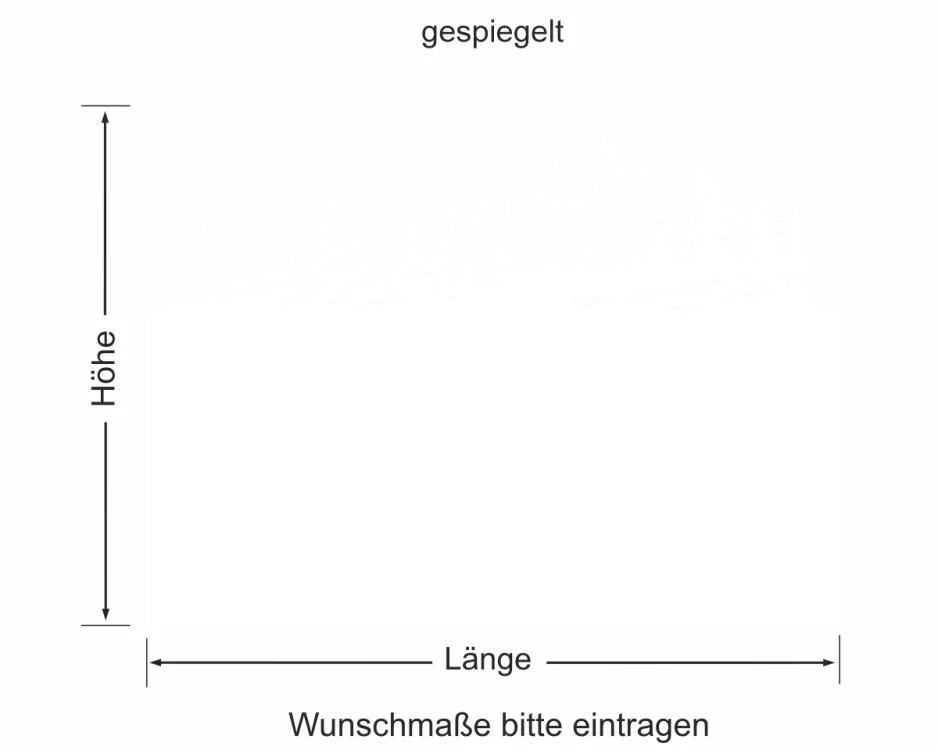 Sichtschutzfolie Bergpanorama - Ansicht gespiegelt und Farbauswahl