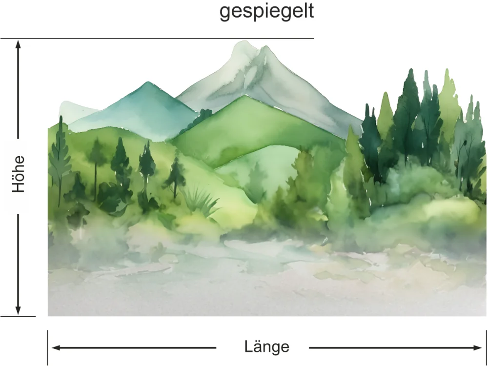 Sichtschutzfolie Bergwelt - Ansicht gespiegelt Sichtschutzfolie Bergwelt - Ansicht gespiegelt