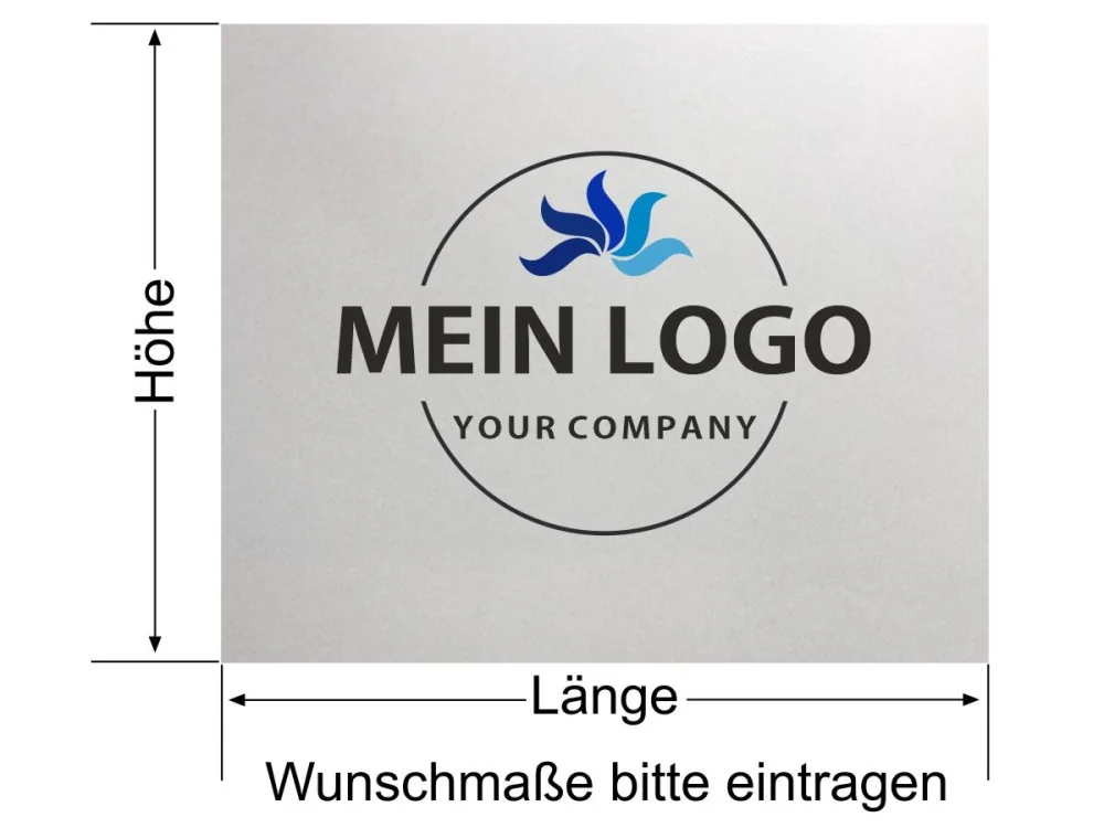 Sichtschutzfolie Firmenlogo gedruckt - Ansicht Beispielbild