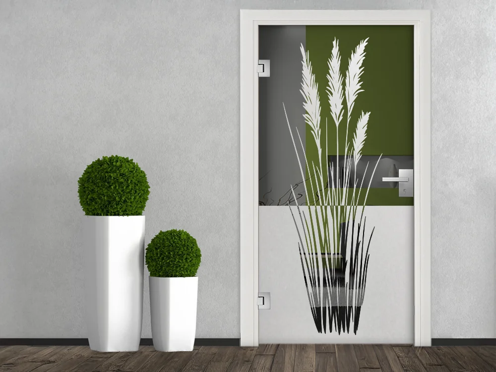 Sichtschutzfolie Glastür Elegante Grashalme