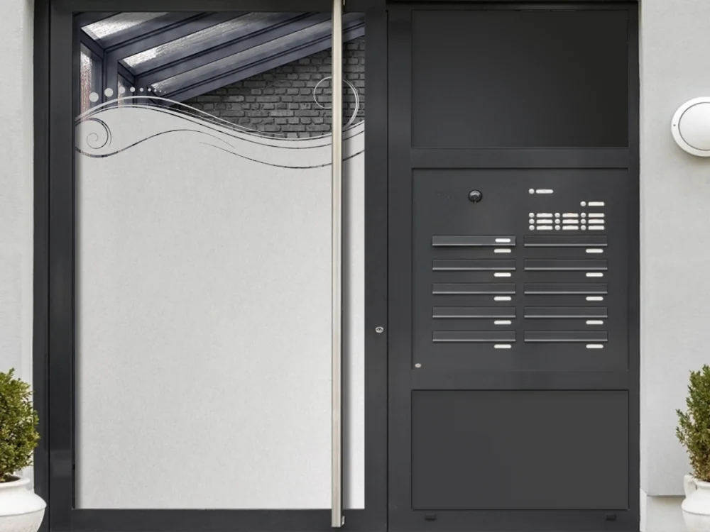 Fensterfolie Sichtschutzfolie Ornament Modern auf Haustür