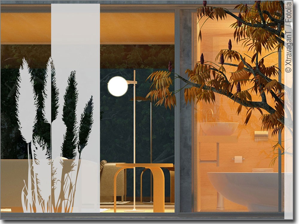 Sichtschutz Pampasgras | Passgenaue Fensterfolie