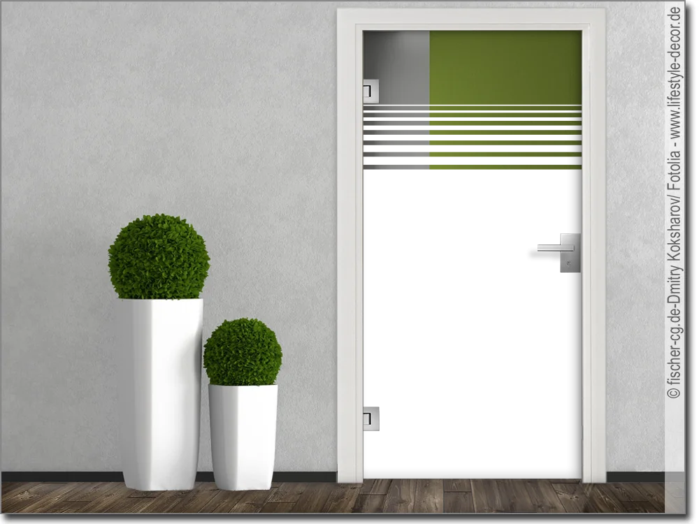 Sichtschutzfolie Streifendekor Glastür