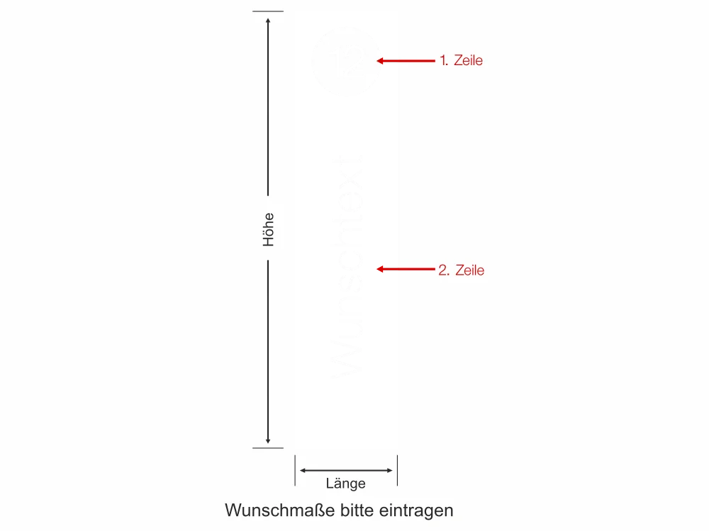 Sichtschutzfolie Wunschtext für Eingangstür - Ansicht Farbauswahl