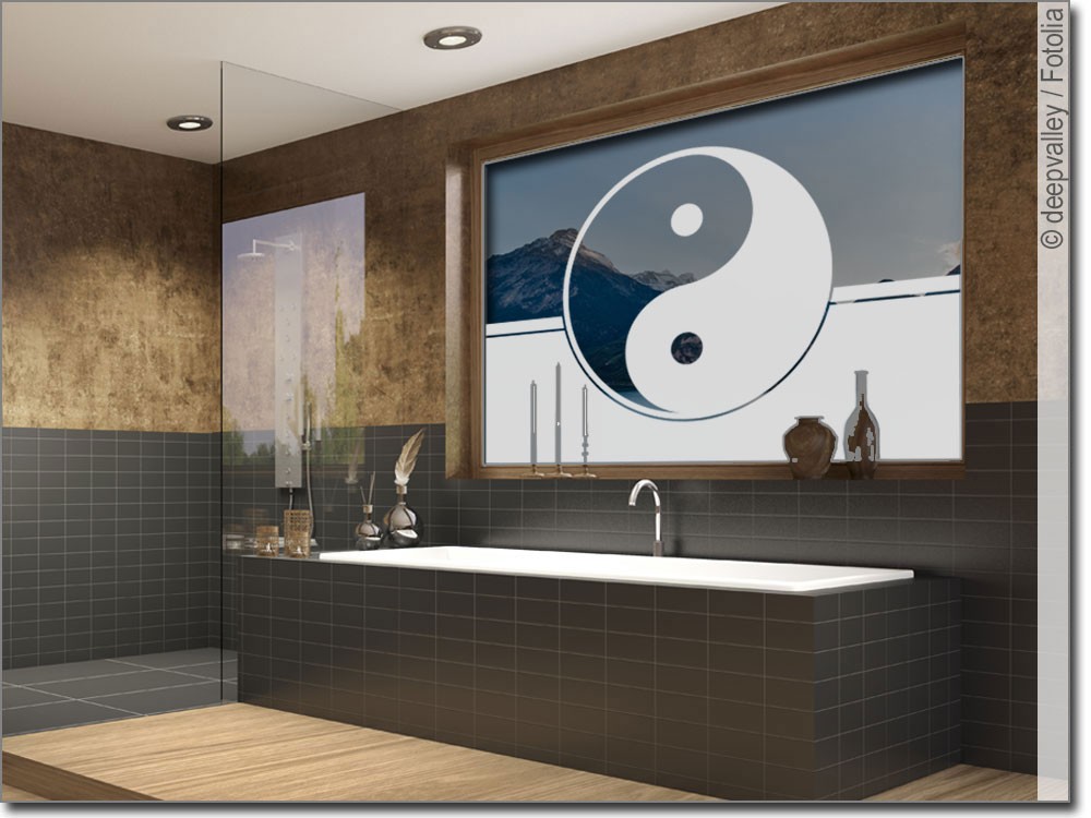Sichtschutz für das Bad mit Yin & Yang