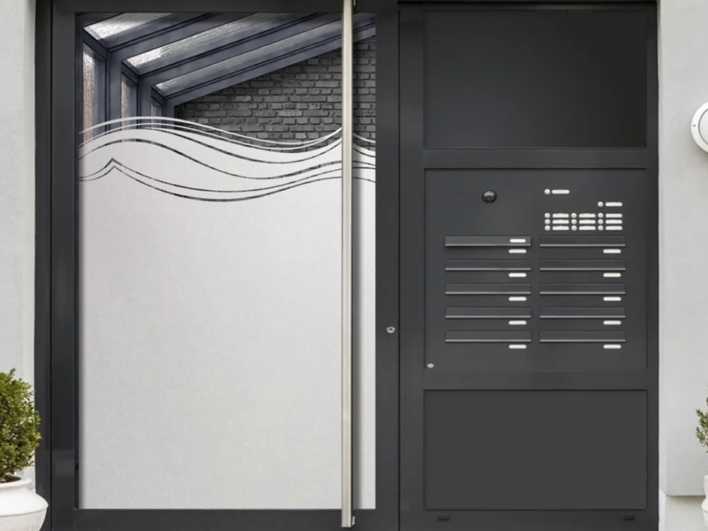 Türfolie Sichtschutz Wellen