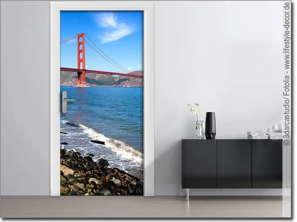 Türposter der Bucht von San Francisco mit der Golden Gate Bridge