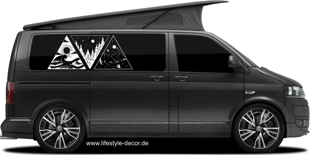 Autoaufkleber Drwiecke Berge Wald & Meer