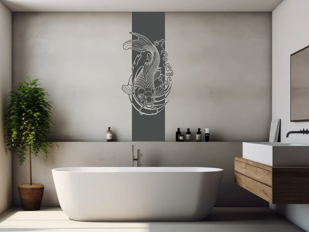 Wandbanner mit einem Koi