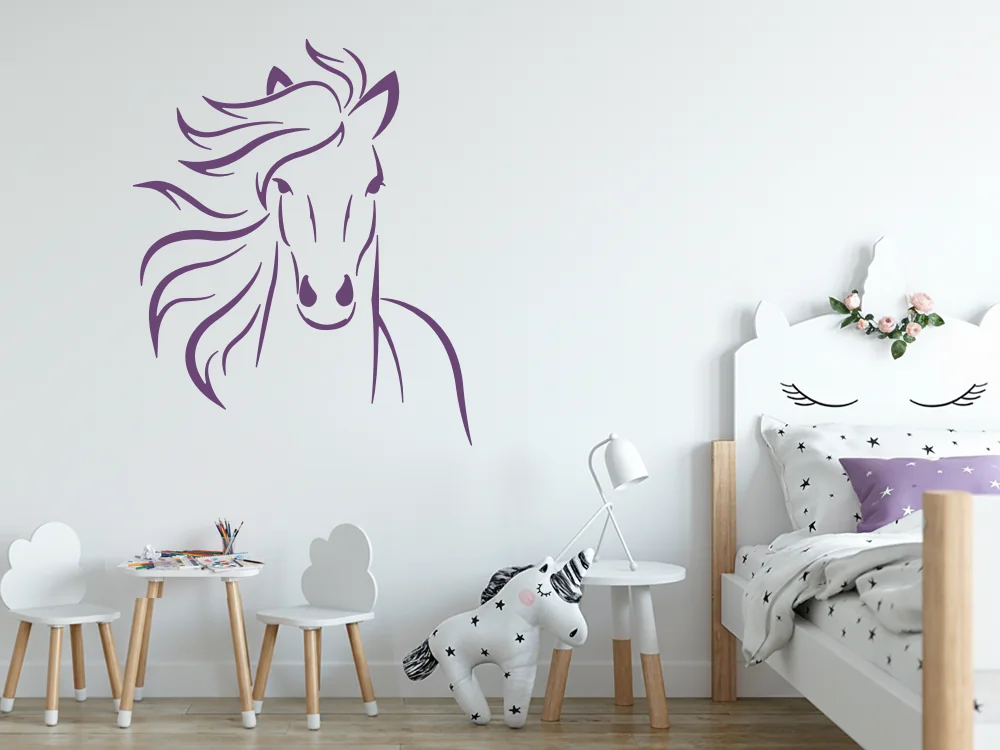 Wandtattoo mit galoppierendem Pferd