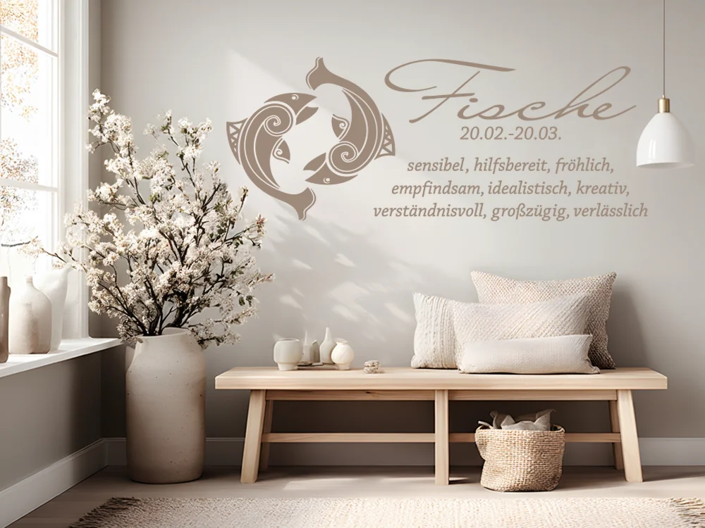 Wandtattoo mit Tierkreiszeichen Fische