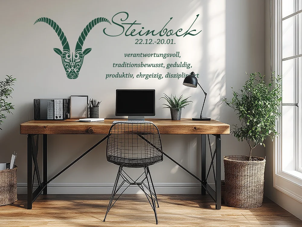 Wandtattoo mit Tierkreiszeichen Steinbock