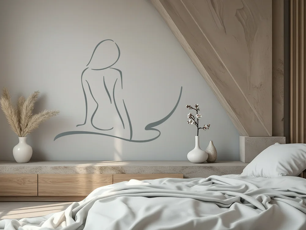 Wandtattoo mit weiblichem Rücken