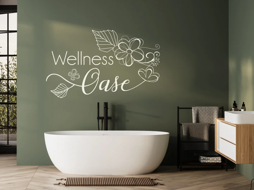 Wandtattoo mit Blumen und Wellnessoase