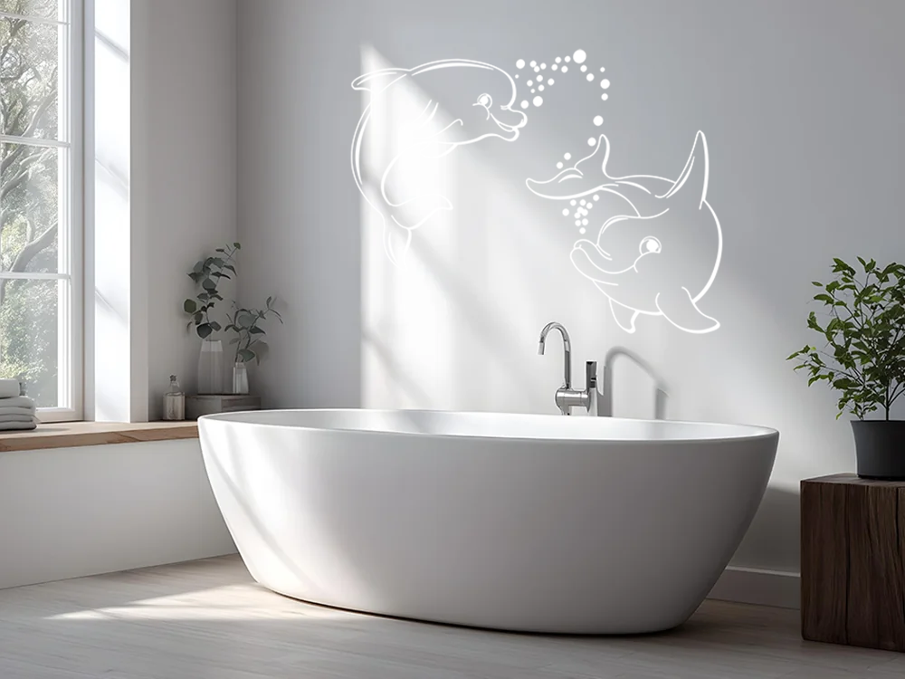 Wandaufkleber Zwei Delphine