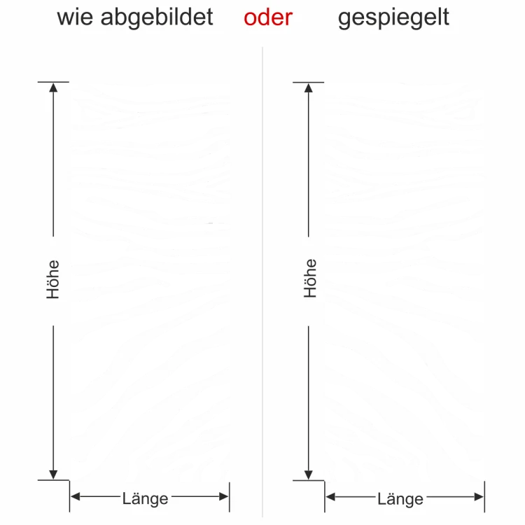 Wandbanner mit Zebra Muster - Ansicht Ausrichtung mit Farbauswahl