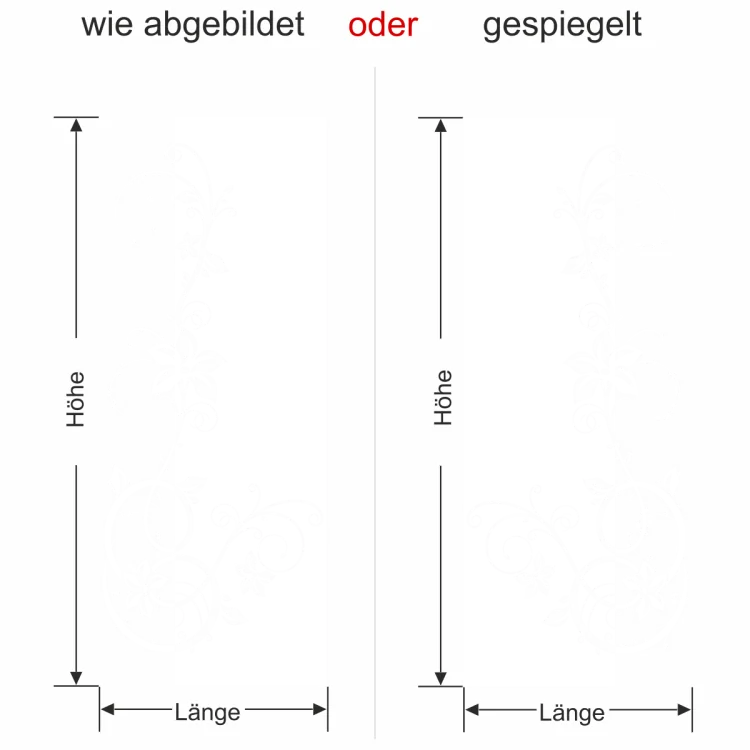 Wandbanner mit floralem Ornament Dreamland - Ansicht Ausrichtung mit Farbauswahl