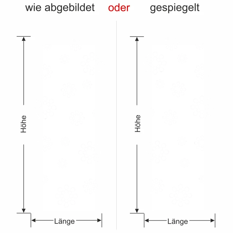 Wandbanner mit Fleurs - Ansicht Ausrichtung mit Farbauswahl