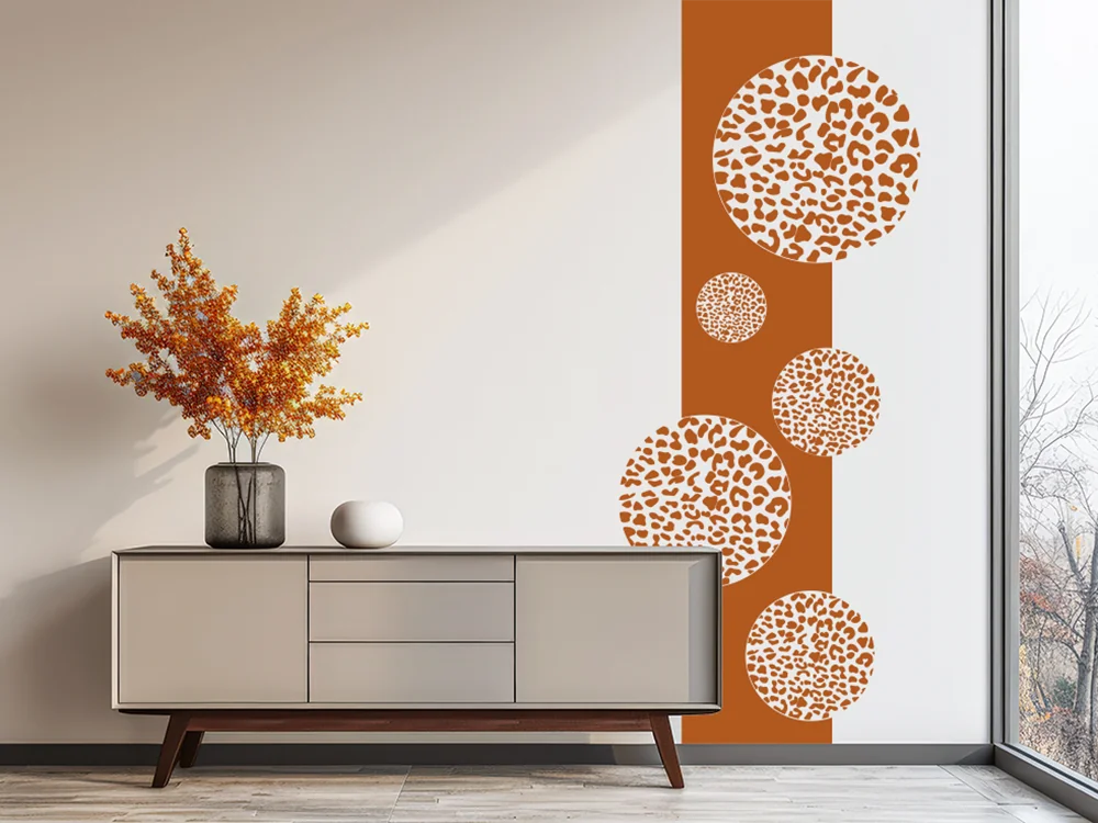 Kreise mit Leopardenmuster als Wandbanner
