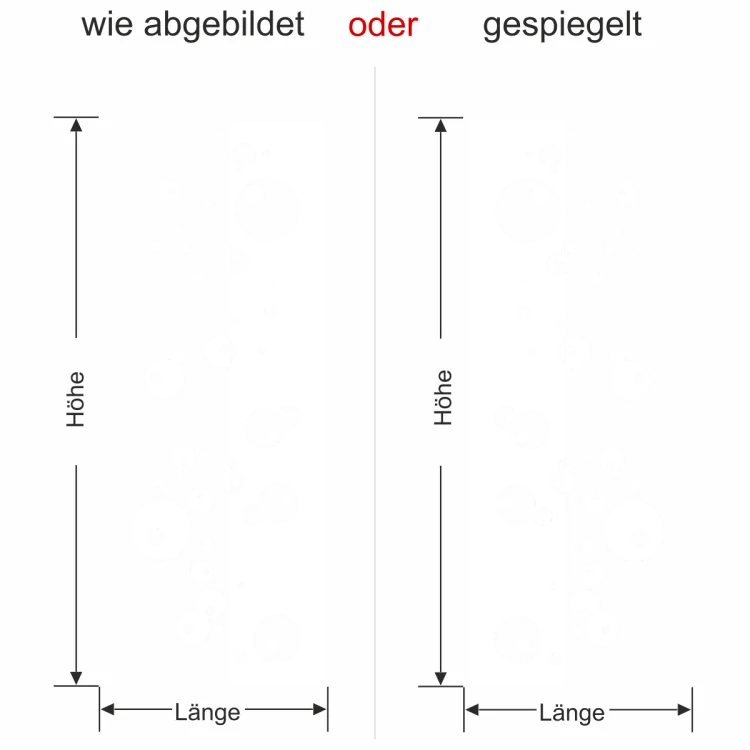 Wandbanner mit modernen Kreisen - Ansicht Ausrichtung mit Farbauswahl